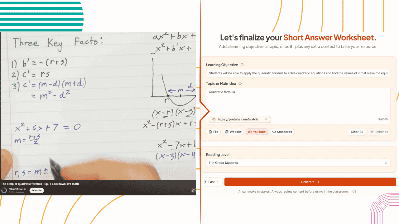 Use YouTube Videos to Create Instructional Materials on Eduaide