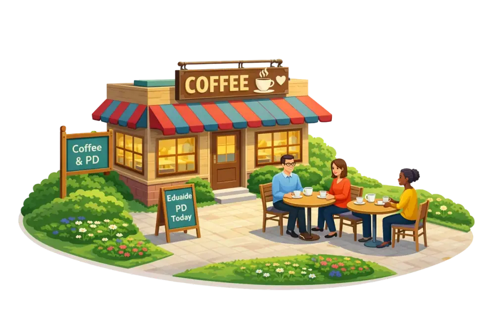 Coffee and professional development illustration