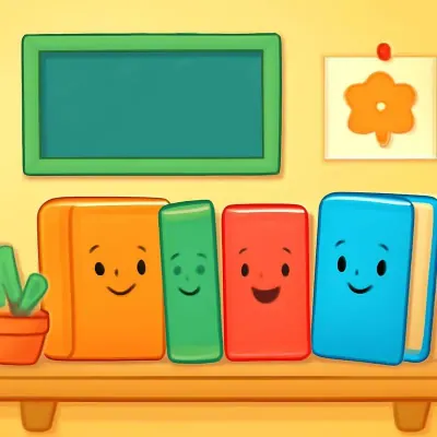"The Great Books" image in cartoon style.