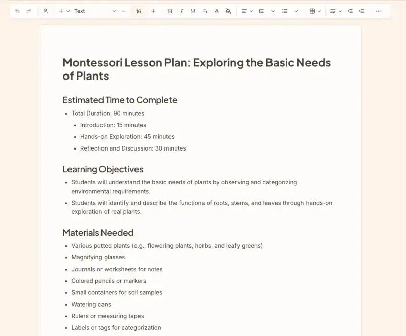 Eduaide workspace preview with export destination tiles for plain text, PDF, Google Docs, Google Forms, and Microsoft DOCX.